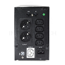 Источник бесперебойного питания CROWN Line Intractive CMU-SP800 COMBO USB 800VA\480W, корпус металл, 1x12V/9AH, розетки 4*IEC + 2*EURO+1*IEC bybass, трансформатор AVR 140-290V, съёмный кабель 1.2 м, порт RJ11/45, порт USB, защита: от перегрузки, от КЗ, от