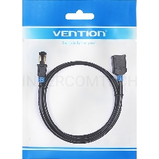 Патч-корд удлинитель Vention прямой SSTP cat.6, RJ45 - 1.5м. Черный