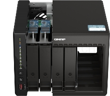 Сетевое хранилище SMB QNAP TS-453E-8G NAS, 4-tray w/o HDD. 2xHDMI-port. 4-core Celeron J6412 2-2.6 GHz, 8GB DDR,  2x2.5Gb LAN, 2 x M.2 2280 PCIe Gen 3 x2, 2x USB 3.2 Gen 2 (10Gbps) Port, 2x USB 2.0 port