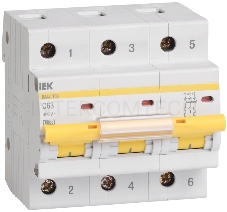Выключатель автоматический модульный 3п C 100А 10кА ВА47-100 ИЭК MVA40-3-100-C