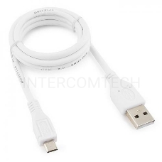 Кабель USB 2.0 Pro Cablexpert CCP-mUSB2-AMBM-W-1M, AM/microBM 5P, 1м, экран, белый, пакет