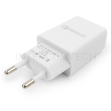 Адаптер питания Cablexpert MP3A-PC-16, QC 3.0, 100/220V - 1 USB порт 5/9/12V, белый