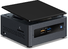 Платформа Intel NUC 7: Pentium J5005 1.5 GHz - 2.8 GHz, 2x slot DDR4 SODIMM (max 8GB), 2.5 SATA SSD/HDD + side SDXC UHS-I slot (no codec) EU cord