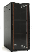 Шкаф телекоммуникационный напольный Hyperline TTB, IP20, 42U, 2055х800х1200 мм (ВхШхГ), дверь: стекло, боковая панель: сплошная, разборный, цвет: чёрн