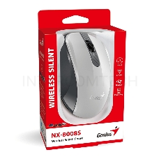 Мышь беспроводная NX-8008S белый/серый,тихая