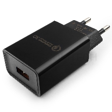 Адаптер питания Cablexpert MP3A-PC-17, QC 3.0, 100/220V - 1 USB порт 5/9/12V, черный