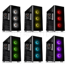 Корпус V200 TG RGB CA-1K8-00M1WN-01 Black/Win/SPCC/Tempered Glass*1/120mm RGB Fans*3 + 120mm Standard Fan*1/MB Sync