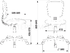 Кресло детское Бюрократ CH-W204NX/ORANGE оранжевый TW-96-1 (пластик белый)