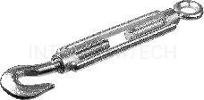 Талреп STAYER DIN 1480, крюк-кольцо, М8, 10 шт, оцинкованный, 30515-08