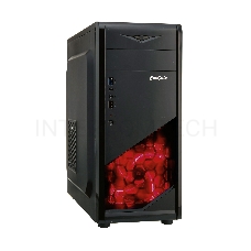 Корпус Exegate EX281257RUS Miditower ExeGate EVO-8207 Black-Red light, ATX, <700NPX>,  1*USB+1*USB3.0, HD Audio