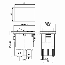 Выключатель клавишный 250V 6А (4с) ON-OFF красный с подсветкой Mini | 36-2190 | REXANT