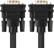 Кабель Greenconnect SVGA 7.0м чёрный, позолоченные контакты, ферритовые кольца, OD8.0mm. 15M / 15M Premium GCR-VM2VM2-7.0m, 28/28 AWG, двойной экран