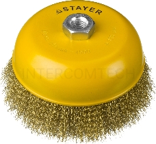 Кордщетка STAYER PROFESSIONAL 35125-150  чашечная М14 витая латунированная сталь d150мм