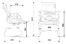 Кресло Бюрократ CH-883-LOW-V/BLACK низкая спинка черный искусственная кожа (в коробке 2 шт, цена за 1 шт)