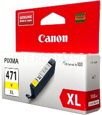 Картридж Canon CLI-471Y XL (0349C001) желтый повышенной емкости, 11 мл, до 680 стр. A4, для Pixma iP7240/ MG5440/MG5740/MG6340/MG6840/MG7740/ TS5040/TS6040/TS8040/TS9040 (CLI-471XLY / CLI-471XL Y)