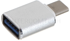 Переходник GCR USB Type C на USB 3.0, M/AF, серебряный, GCR-52302 GCR Переходник USB Type C на USB 3.0, M/AF, серебряный, GCR-52302