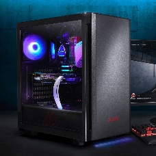 Компьютерный корпус XPG INVADER-BLACKCOLOR BOXWORLDWIDE (ATX, подсветка ARGB, 2  вентилятора 120мм, стеклянная боковая панель, черный)