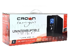 Источник бесперебойного питания CROWN Line Intractive CMU-650EURO LCD USB 650VA\360W, корпус металл, 1x12V/7AH, розетки 2*EURO+3*IEC, трансформатор AVR 140-290V, LCD-дисплей, съёмный кабель 1.2 м, порт RJ11/45, порт USB, защита: от перегрузки, от КЗ, от с