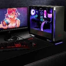 Компьютерный корпус XPG INVADER-BLACKCOLOR BOXWORLDWIDE (ATX, подсветка ARGB, 2  вентилятора 120мм, стеклянная боковая панель, черный)