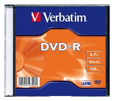 Диск DVD-R Verbatim 16-x, 4.7 Gb, (уп 20 шт) (43547)