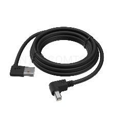 Кабель Greenconnect 0.5m USB 2.0, AM угловой/BM угловой, черный, 28/28 AWG, экран, армированный, морозостойкий, GCR-AUPC5AM-BB2S-0.5m