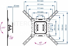 Кронштейн для телевизора Kromax DIX-16 черный 22