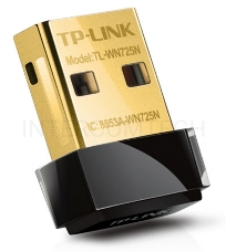 Сетевой адаптер TP-Link SOHO  TL-WN725N Беспроводной USB Нано адаптер 150 Мбит/с стандарта N c кнопкой QSS(Realtec)