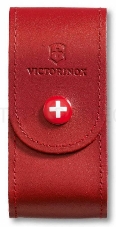 Чехол из нат.кожи Victorinox Leather Belt Pouch (4.0521.1) красный с застежкой на кнопке без упаковки