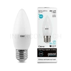 Лампа светодиодная LED Elementary Candle E27 8Вт 4100К Gauss 33228