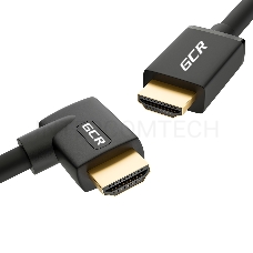 Кабель GCR 3.0m HDMI 2.0, M/M правый угол, черный, HDR 4:2:2, Ultra HD, 4K 60 fps 60Hz/5K*30Hz, 3D, AUDIO, 18.0 Гбит/с, 28/28 AWG, GCR-52323