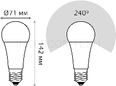 Лампа светодиодная Led Elementary A67 30Вт E27 3000К Gauss 73219