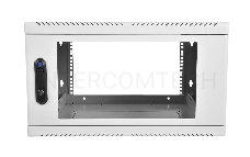 Шкаф настенный ЦМО ШРН-12.650 12U 600x650мм пер.дв.стекл несъемные бок.пан. 50кг серый