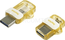 Флеш Диск 32GB SanDisk Ultra Android Dual Drive OTG, m3.0/USB 3.0, White-Gold