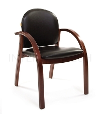 Конференц-стул Chairman 659 черный матовый (искусственная кожа/темный орех)