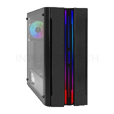 Корпус Miditower ExeGate EVO-5020 (ATX, без БП, с окном, 1*USB+1*USB3.0, HD аудио, 1 вент. 12см с RGB подсветкой)