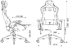 Кресло игровое Knight Outrid Smile черный эко.кожа крестов. пластик