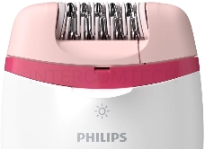 Эпилятор Philips BRE255/00 скор.:2 насад.:2 от электр.сети белый/красный