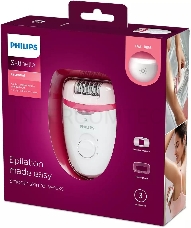 Эпилятор Philips BRE255/00 скор.:2 насад.:2 от электр.сети белый/красный