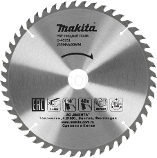 Диск пильный Makita D-45951 Standard,ф235х30\25х2.4мм,48зуб,д\дерева, шт