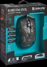Мышь Defender Bionic GM-250L [52250] {Проводная игровая мышь, оптика,6кнопок,800-3200dpi}