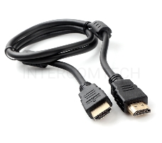 Кабель HDMI Cablexpert CCF2-HDMI4-1M, 1м, v2.0, 19M/19M, черный, позол.разъемы, экран, 2 ферр кольца, пакет