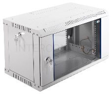 Шкаф телеком. настенный разборный 6U (600х350) дверь стекло,цвет черный (ШРН-Э-6.350-9005) (1 коробка)