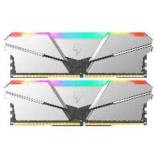 Модуль памяти DDR4 Netac Shadow RGB 16GB (2x8GB) 3600MHz CL18 1.35V / NTSRD4P36DP-16SC / Silver / with radiator