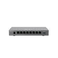 Маршрутизатор Reyee Desktop 9-port cloud management router , including 8 gigabit electrical ports and 1 gigabit SFP port , supports 1 WAN port , 5 LAN ports , and 3 LAN /WAN ports ; a maximum of 200 concurrent user