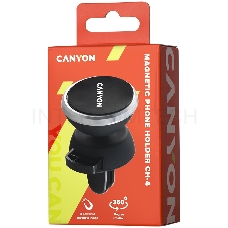 Держатель автомобильный Canyon Car Holder for Smartphones,magnetic suction function ,with 2 plates(rectangle/circle), black ,40*35*50mm 0.033kg