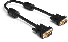 Кабель Greenconnect SVGA 7.0м чёрный, позолоченные контакты, ферритовые кольца, OD8.0mm. 15M / 15M Premium GCR-VM2VM2-7.0m, 28/28 AWG, двойной экран