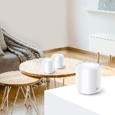 Система TP-Link Mesh AX3000 Whole Home  Wi-Fi System, Wi-Fi 6, 2402Mbps (4 streams) at 5GHz and 574Mbps (2 streams) at 2.4GHz, 2 Gigabit ports of each unit, support OFDMA, MU-MIMO, 802.11k/v/r seamless roaming, support WPA3, HomecareTM system, easy setup