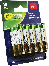 Батарея GP Super Alkaline 15A/IVI-2CR10 AA (10шт) блистер