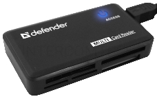 Кардридер Defender  OPTIMUS, до 4 типов карт одновременно + кабель USB 2.0 A(M) - MiniB (M) длина 1 м.