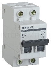 Выключатель автоматический Iek MVA25-2-040-C  ВА47-29 2Р 40А 4,5кА х-ка С GENERICA